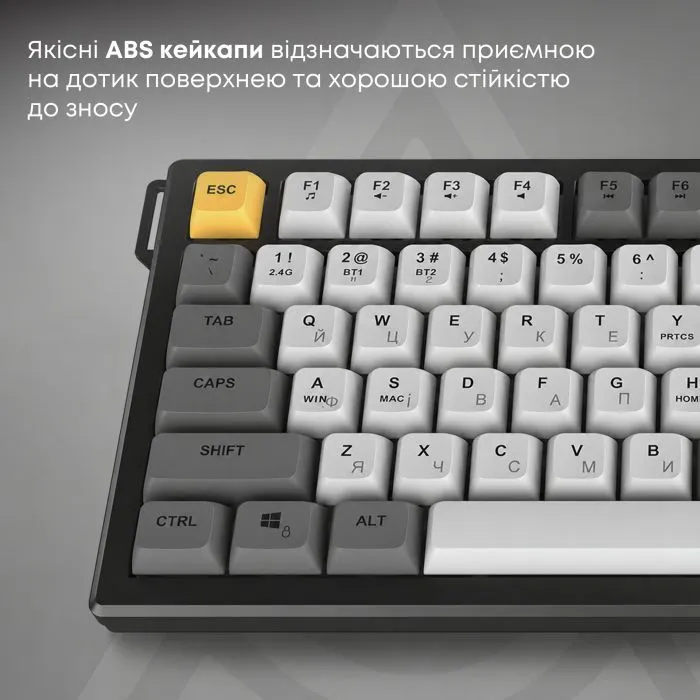 Клавиатура Ajazz AF82 Wireless/Bluetooth/USB UA Gray/White/Orange (AF82-GWO) изображение 11