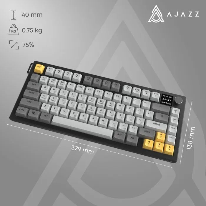 Клавиатура Ajazz AF82 Wireless/Bluetooth/USB UA Gray/White/Orange (AF82-GWO) изображение 13