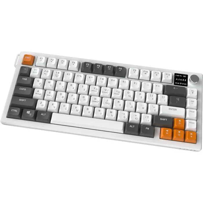 Клавиатура Ajazz AF82 Wireless/Bluetooth/USB UA Gray/White/Orange (AF82-GWO) изображение 3