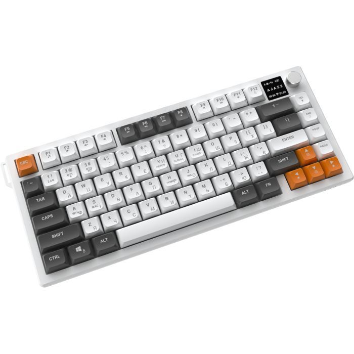 Клавіатура Ajazz AF82 Wireless/Bluetooth/USB UA Black/Gray/Yellow (AF82-BGY) зображення 4
