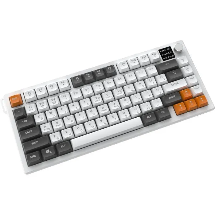 Клавиатура Ajazz AF82 Wireless/Bluetooth/USB UA Gray/White/Orange (AF82-GWO) изображение 4
