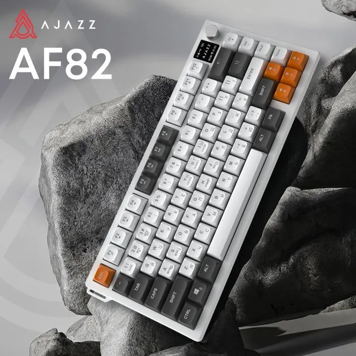 Клавиатура Ajazz AF82 Wireless/Bluetooth/USB UA Gray/White/Orange (AF82-GWO) изображение 5