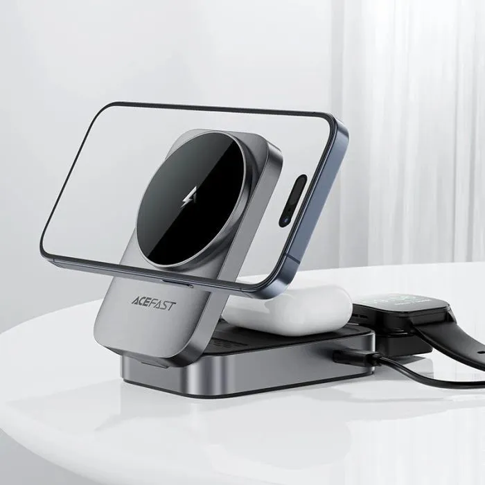 Зарядний пристрій Acefast Wireless QI 3-in-1 22.5W (6974316284079) зображення 5