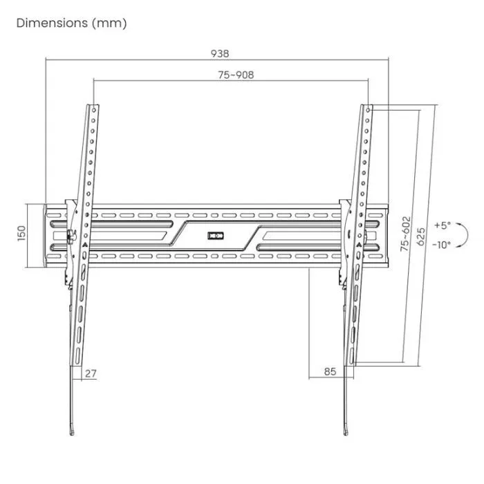 Кронштейн Gembird WM-100T-01 зображення 10