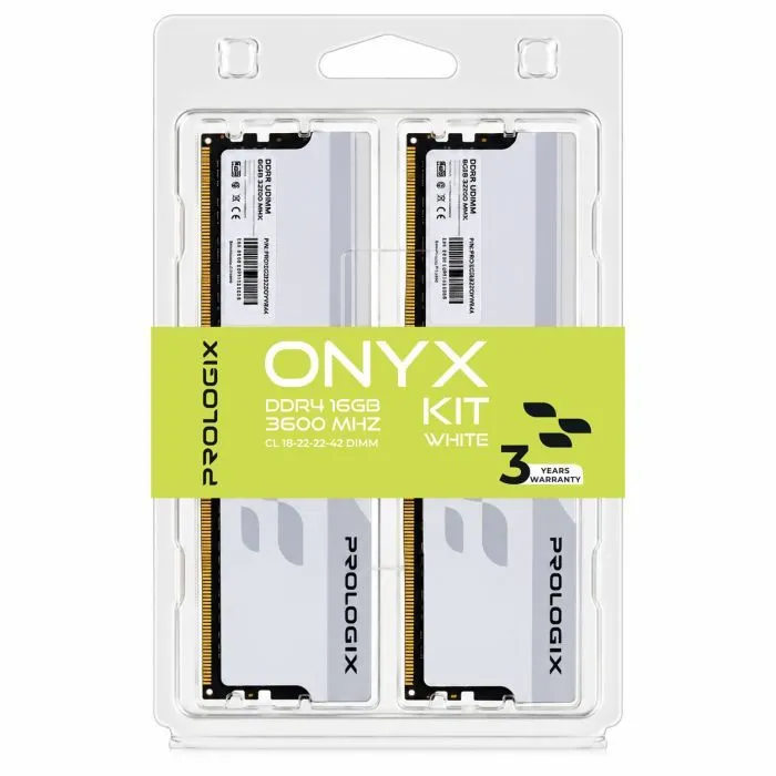 Модуль памяти для компьютера DDR4 16GB (2x8GB) 3600 MHz Onyx White Prologix (PRO16GB3600YW4K) изображение 4