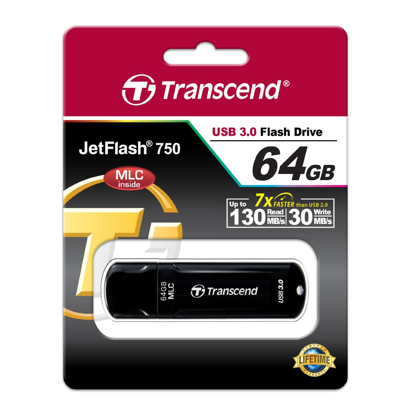 USB флеш накопичувач Transcend 64GB JetFlash 750 USB 3.0 (TS64GJF750K) зображення 5