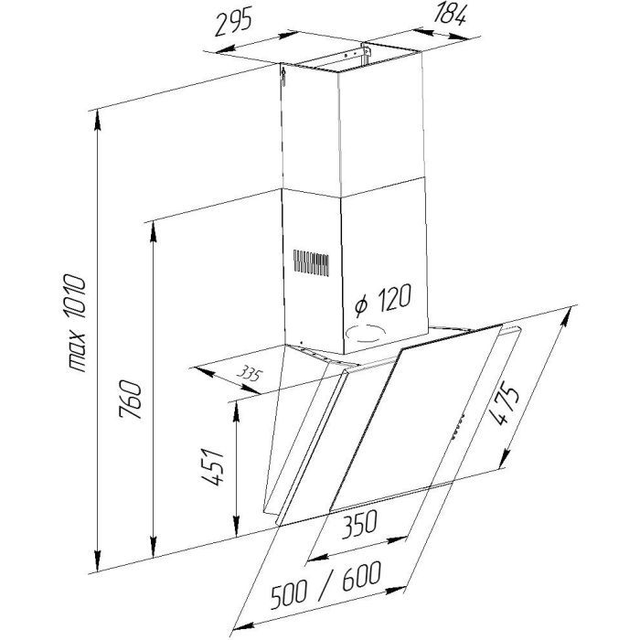 Вытяжка кухонная Pyramida NR-MV 60 M WH изображение 8