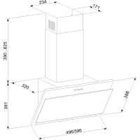 Вытяжка кухонная Eleyus Lana 700 50 BL изображение 7
