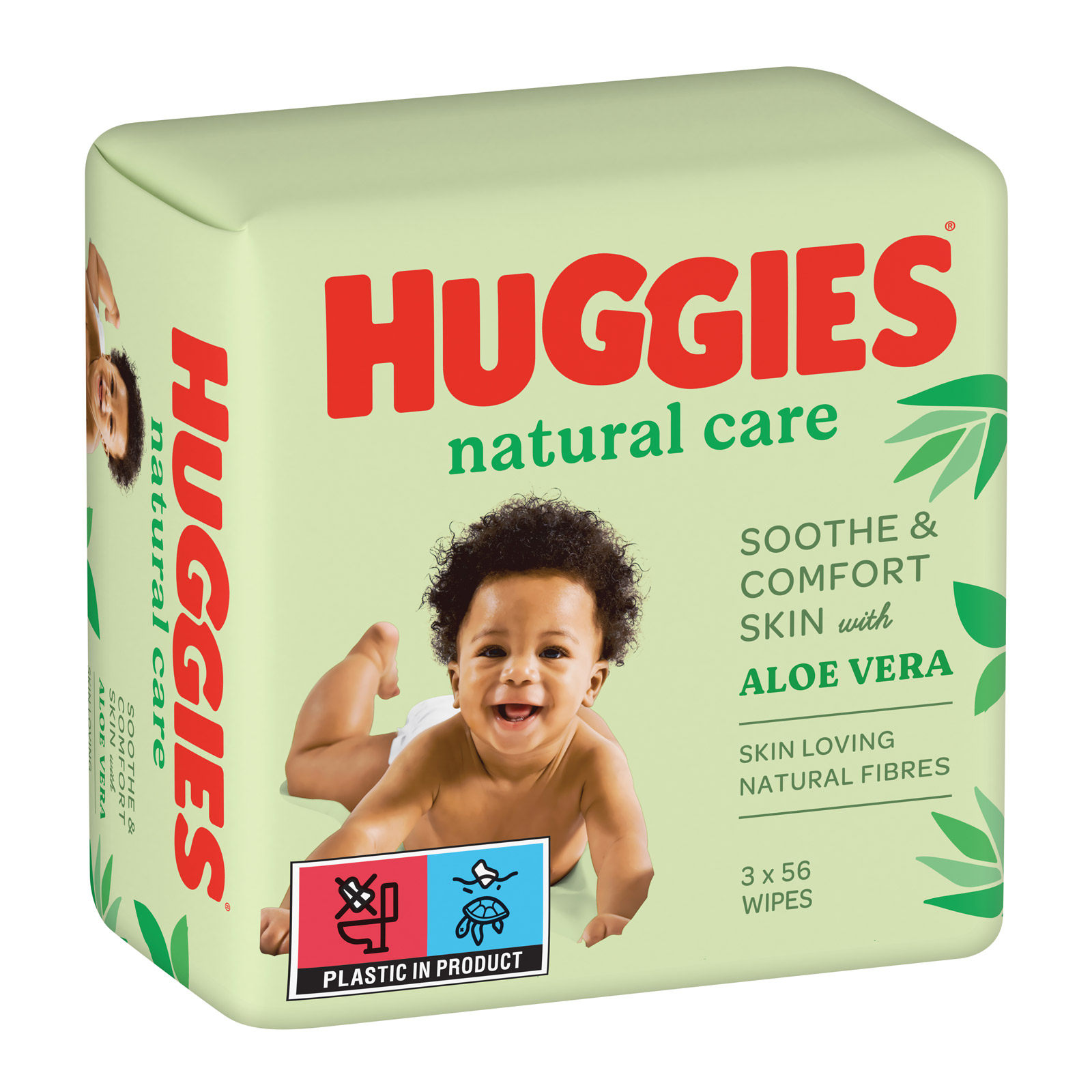 Детские влажные салфетки Huggies Natural Care 56 х 3 шт (5029053550176) изображение 2