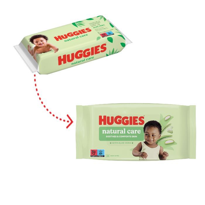 Детские влажные салфетки Huggies Natural Care 56 х 4 шт (5029053550183) изображение 3
