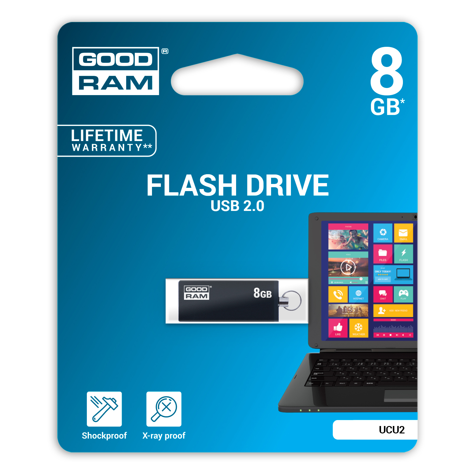USB флеш накопитель Goodram 16GB Cube Black USB 2.0 (UCU2-0160K0R11) изображение 3