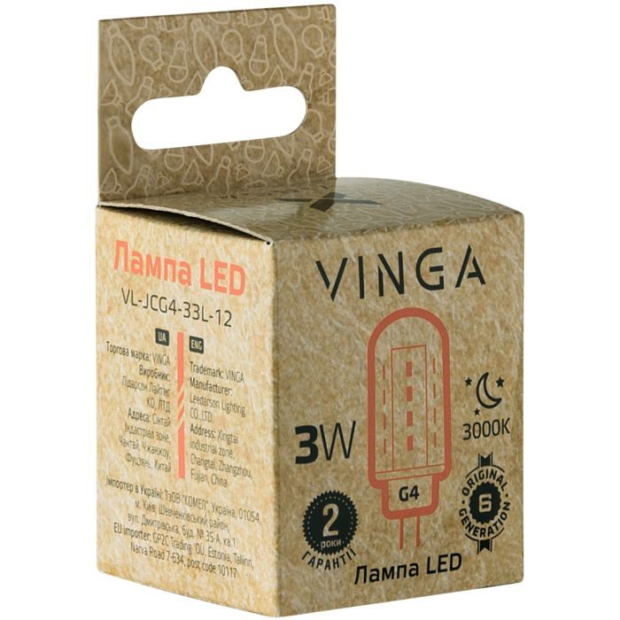 Лампочка Vinga VL-JCG4-33L-12 изображение 2