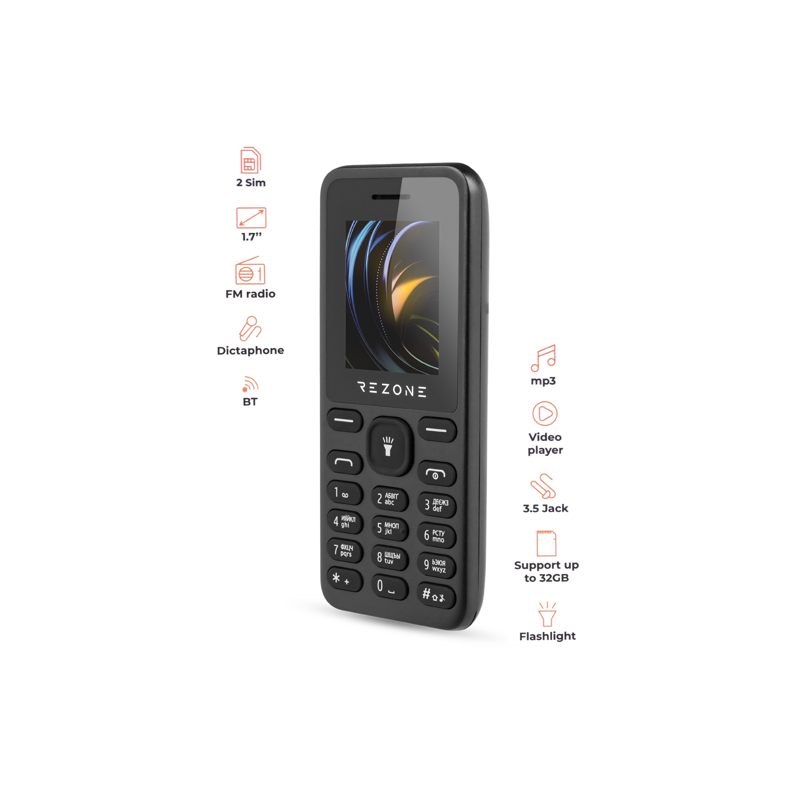 Мобільний телефон Rezone A170 Point Black зображення 2