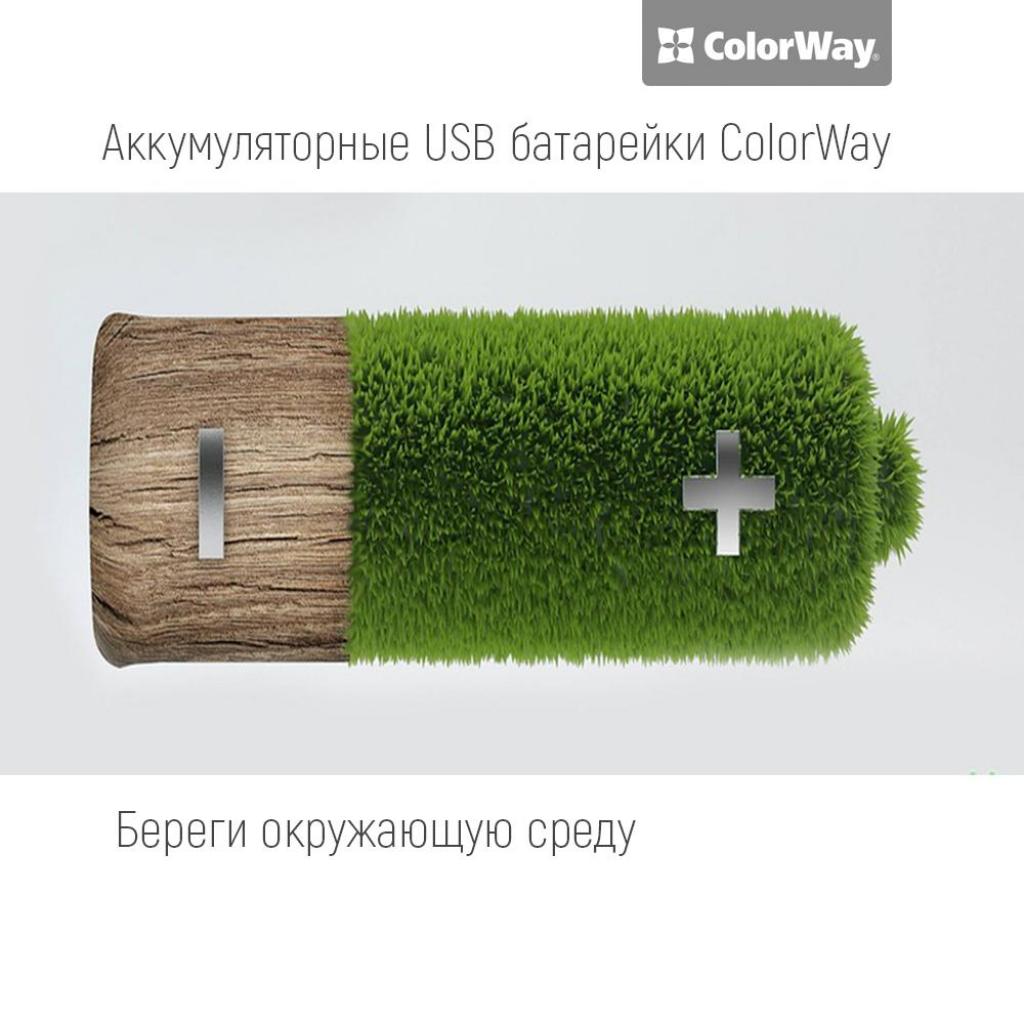 Акумулятор ColorWay 18650 USB 1200 mAh 3.7V * 2 (CW-UB18650-03) зображення 3