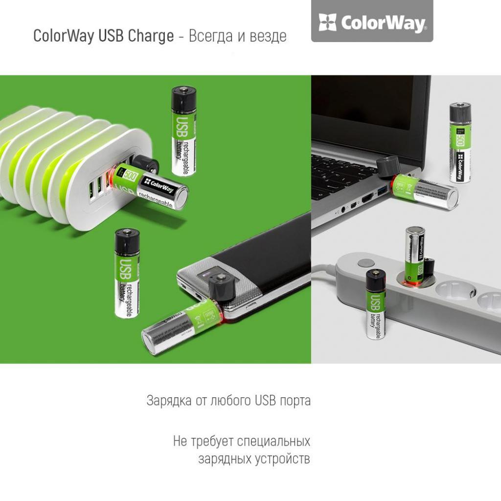 Аккумулятор ColorWay 18650 USB 1200 mAh 3.7V * 2 (CW-UB18650-03) изображение 5