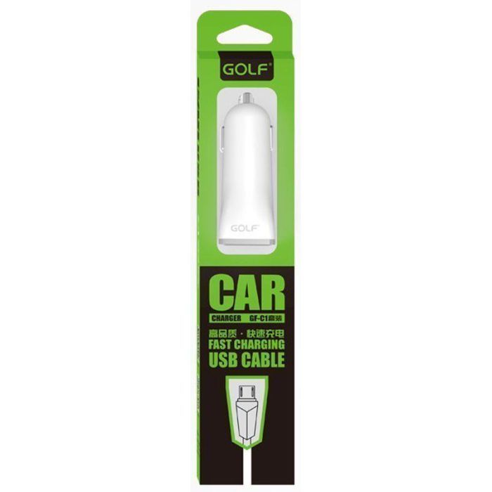 Зарядное устройство Golf GF-C1 Car charger + Micro cable 1USB 1A White (F_45771) изображение 3