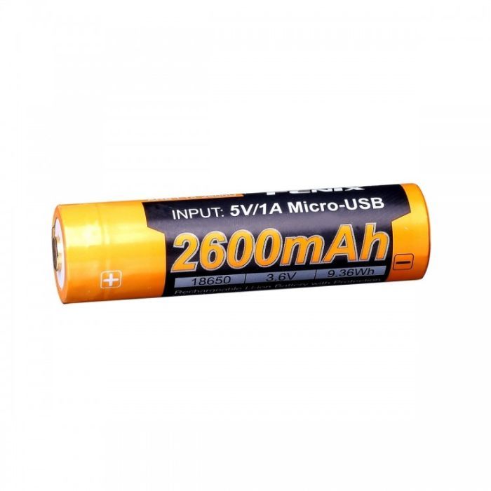 Аккумулятор Fenix 18650  2600 mAh micro usb зарядка (ARB-L18-2600U) изображение 2