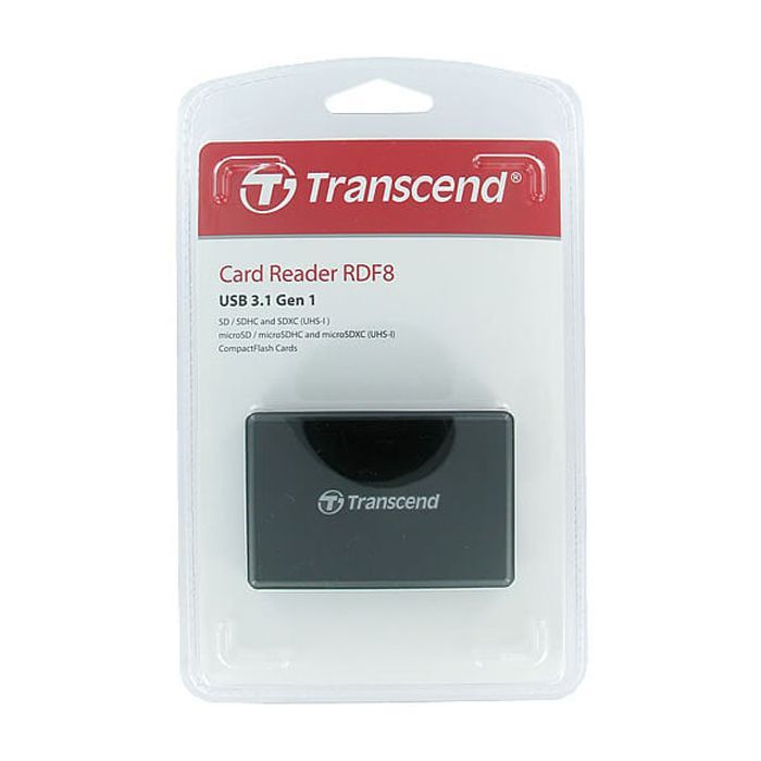 Зчитувач флеш-карт Transcend USB 3.1 Black (TS-RDF8K2) зображення 3