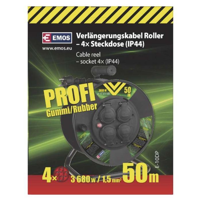 Мережевий подовжувач EMOS катушка 4 роз., 50 м (P08250) зображення 4