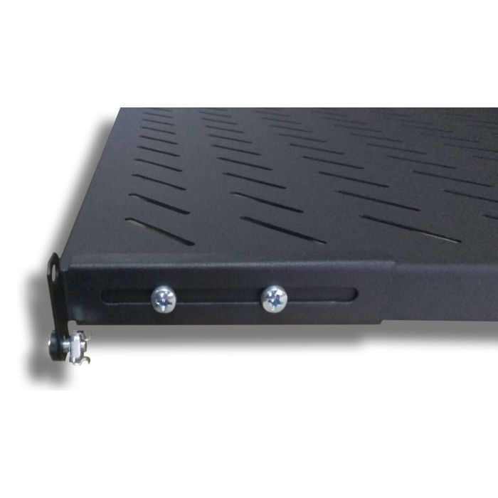 Полка 19" 1U глиб. 800мм, в шкафи глибиною 1000мм, чорна Hypernet (U-FS-100-BLACK) зображення 3
