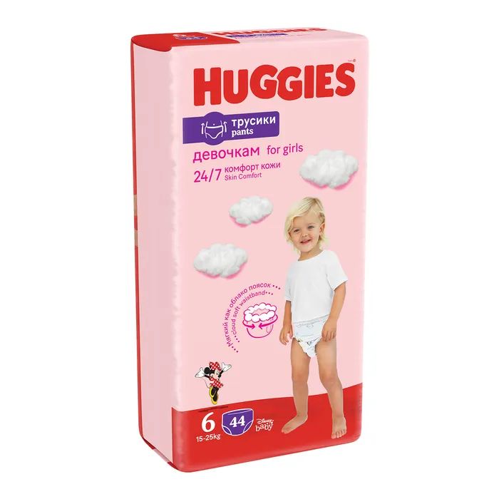 Подгузники Huggies Little Movers Pants 6 (15-25 кг) для дівчаток 88 шт (5029054568217) изображение 2