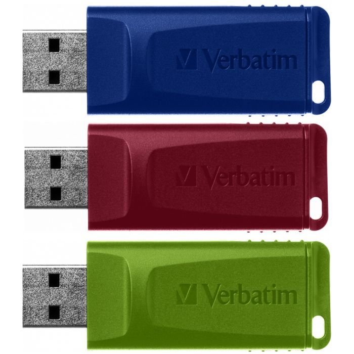 USB флеш накопитель Verbatim 3x16GB Slider Red/Blue/Green USB 2.0 (49326) изображение 2