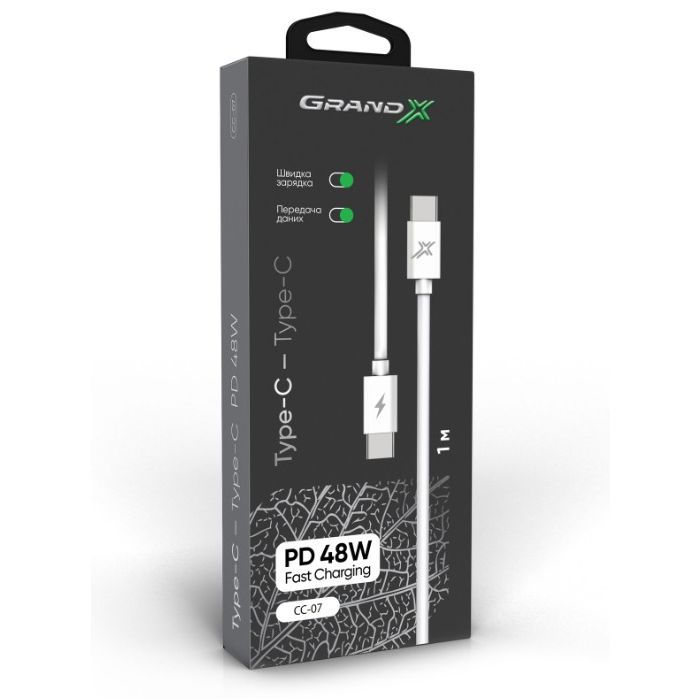 Дата кабель USB-C to USB-C Grand-X (CC-07) изображение 3