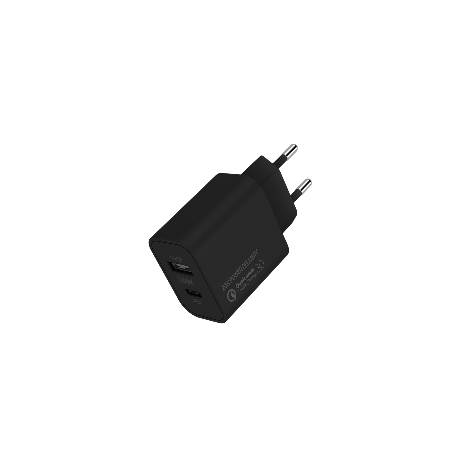 Зарядное устройство ColorWay Type-C PD + USB QC3.0 (20W) V2 black (CW-CHS025QPD-BK)