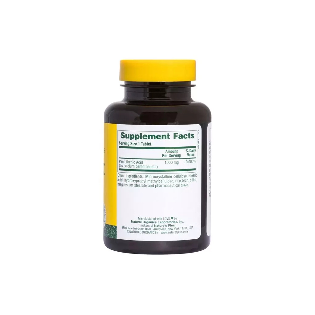 Вітамін Natures Plus Пантотенова кислота (B5), 1000 мг, 60 таблеток (NAP-02060) зображення 2