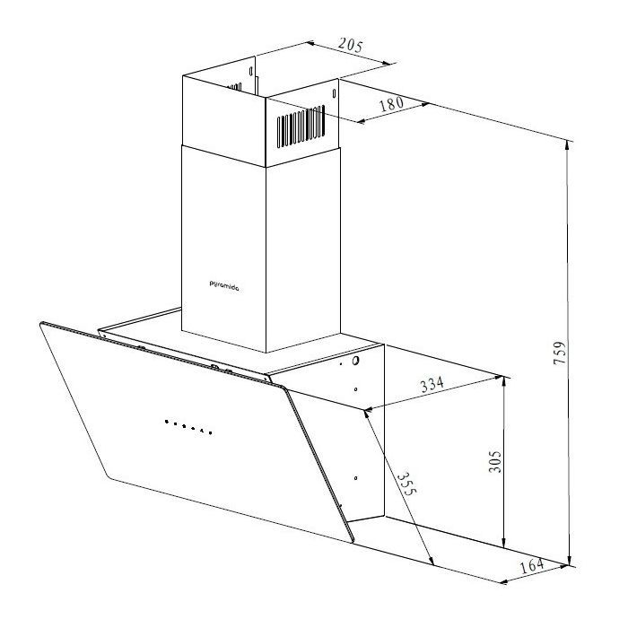 Витяжка кухонна Pyramida NRX2-60 WH зображення 7