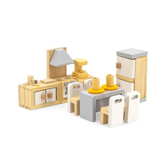 Игровой набор Viga Toys Деревянная мебель для кукол PolarB Кухня и столовая (44038)