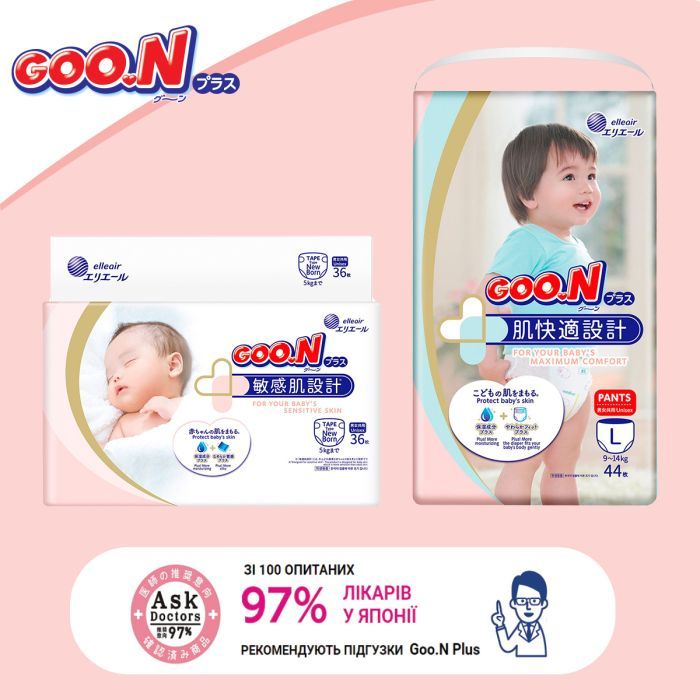 Подгузники GOO.N Plus Трусики 9-14 кг L унисекс 44 шт (843340) изображение 11