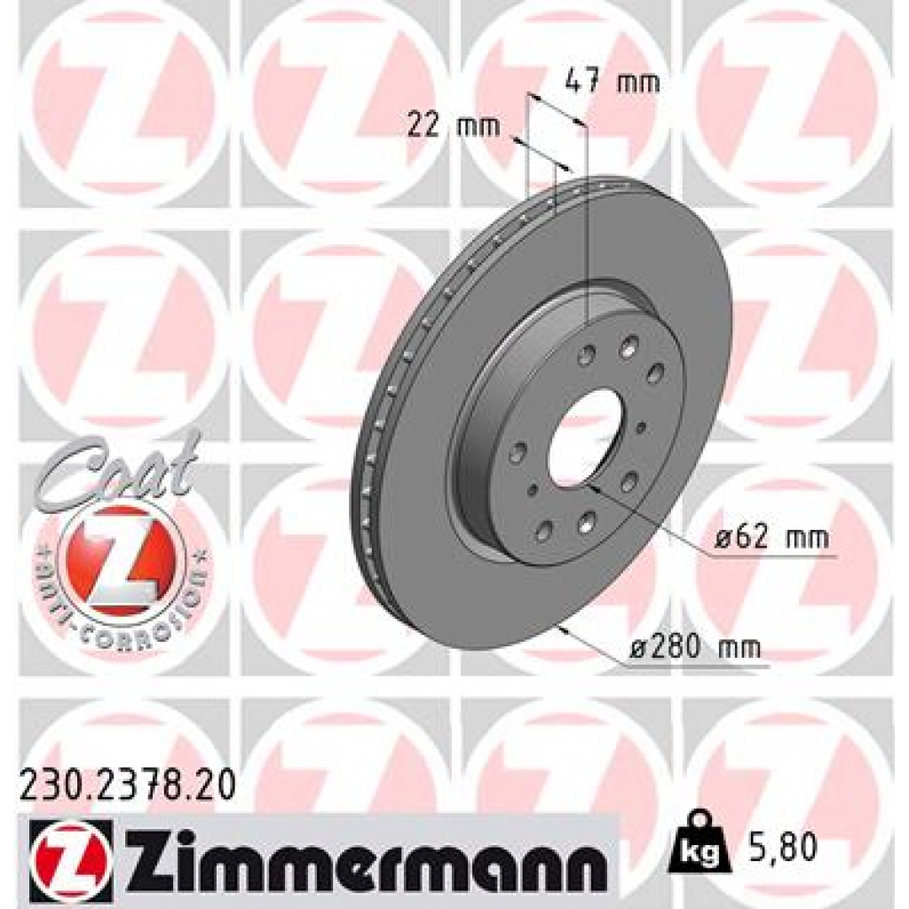 Гальмівний диск ZIMMERMANN 230.2378.20