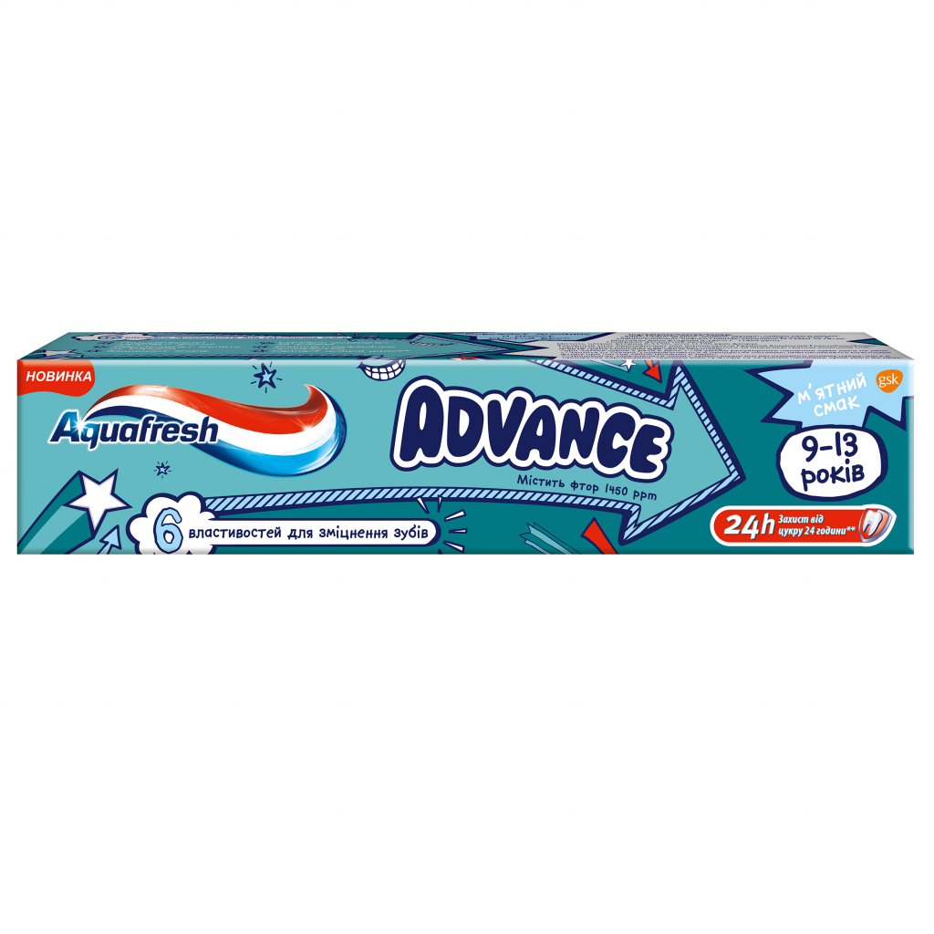 Дитяча зубна паста Aquafresh Advance 75 мл (5054563045836)