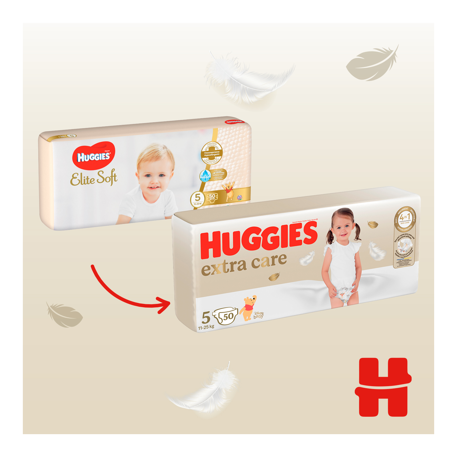 Підгузки Huggies Extra Care 5 (11-25 кг) 50 шт (5029053578132) зображення 4