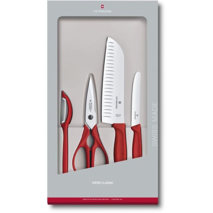Набор ножей Victorinox SwissClassic Kitchen Set 4 шт Red (6.7131.4G)