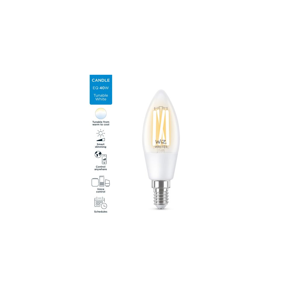 Розумна лампочка WiZ E14 4.9W(40W 470Lm) C35 2700-6500 філаментна Wi-Fi (929003017601) зображення 7
