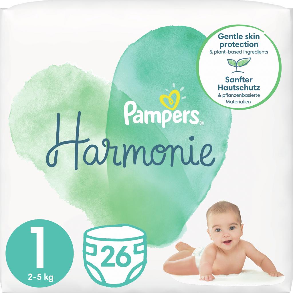 Підгузки Pampers Harmonie Newborn Розмір 1 (2-5 кг) 26 шт (8006540156155)
