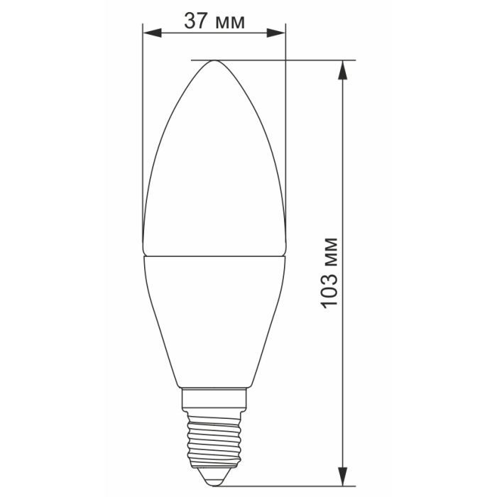 Лампочка Videx LED C37e 7W E14 4100K (VL-C37e-07144) изображение 2