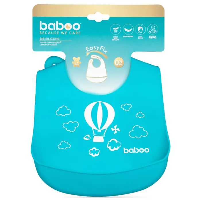 Слюнявчик Baboo силиконовый нагрудник 4+ мес синий (11-007) изображение 6
