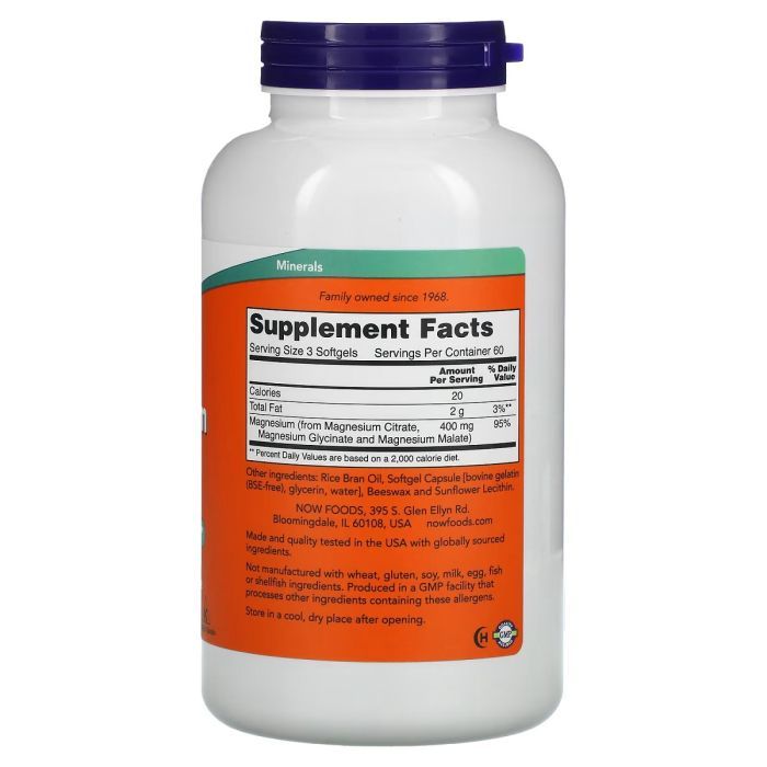 Минералы Now Foods Магний Цитрат, Magnesium Citrate, 180 капсул (NOW-01298) изображение 2