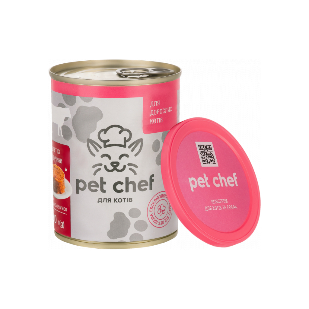Паштет для котів Pet Chef з яловичиною 360 г (4820255190419) зображення 2