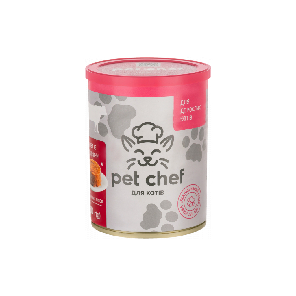 Паштет для кошек Pet Chef с говядиной 360 г (4820255190419)