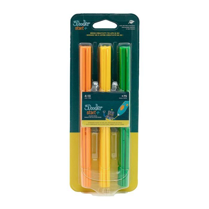 Стрижень для 3D-ручки 3Doodler набір Мікс (75 шт: помаранчевий, жовтий, зелений) (3DS-ECO-MIX2-75) зображення 2