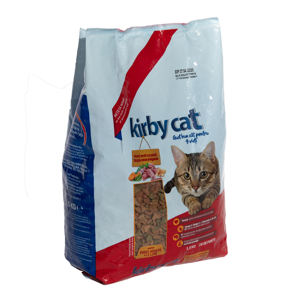 Сухой корм для кошек KIRBY CAT курица, индейка и овощи 1.5 кг (5948308003567) изображение 2