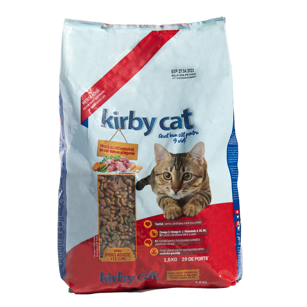 Сухой корм для кошек KIRBY CAT курица, индейка и овощи 12 кг (5948308003550)