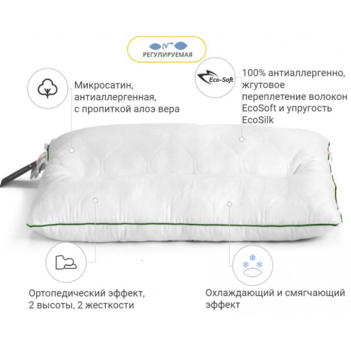 Подушка MirSon ортопедическая DeLuxe Eco-Soft Aloe Vera 564 ортопедическая (2200000625151) изображение 5