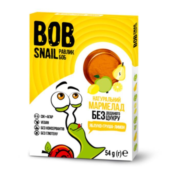 Мармелад Bob Snail Яблуко-Груша-Лимон 54 г (4820219341123)
