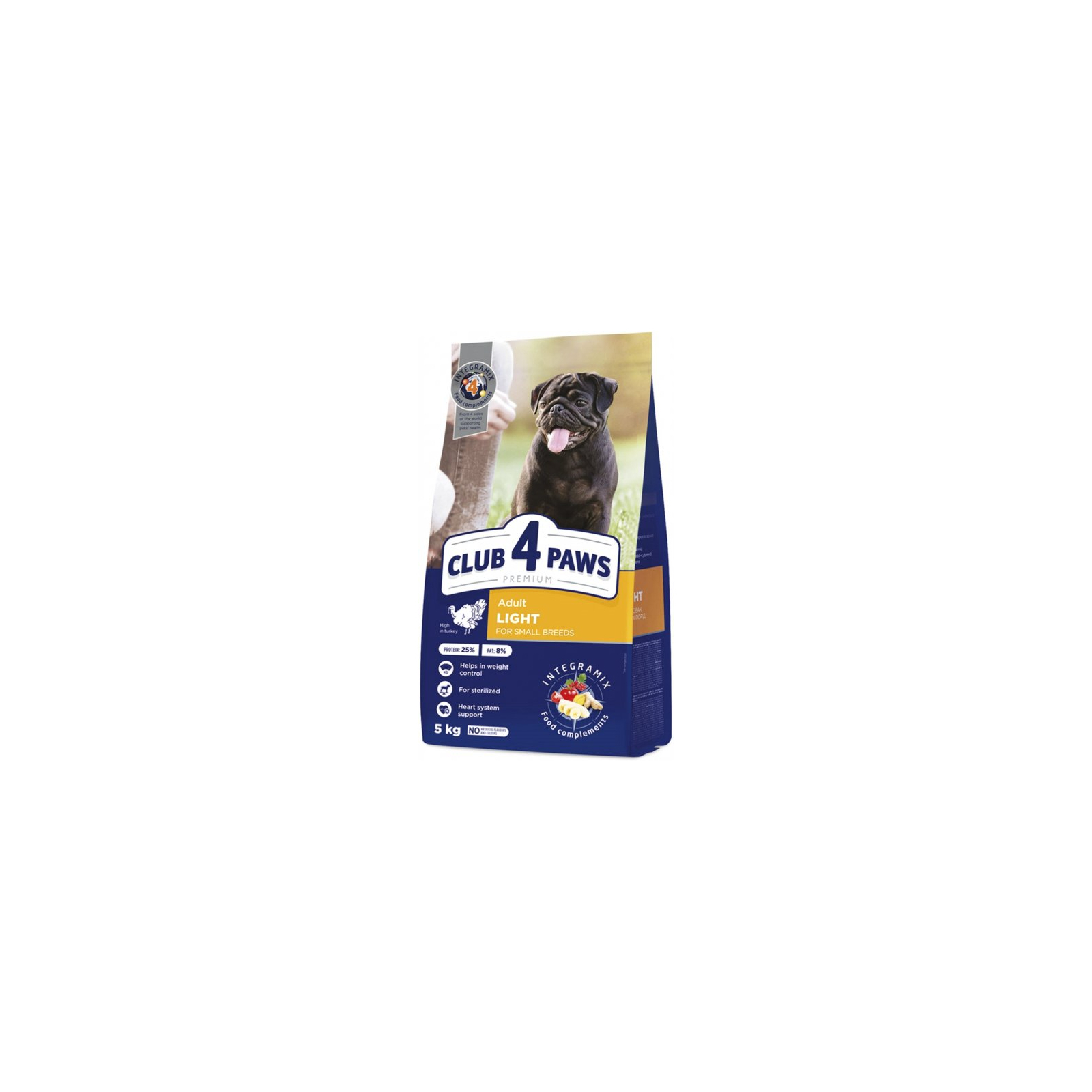 Сухой корм для собак Club 4 Paws Премиум. Контроль веса с индейкой для малых пород 5 кг (4820215367851)