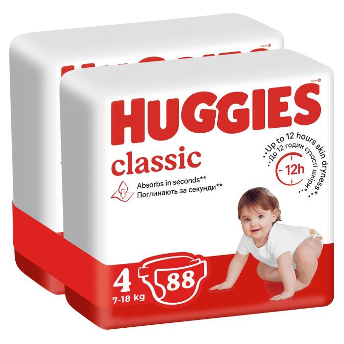 Подгузники Huggies Classic 4 (7-18 кг) Giga 82 шт (5029053547299) изображение 2
